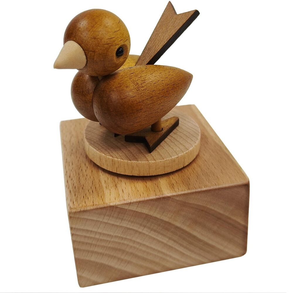 6388 Charming Wooden Music Box Adorable Animal Designs Rotating Musical
